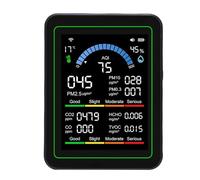 Cryfokt Multifunctional Indoor Air Quality Tester for Home - Smart Air Detector with Real Time Data Display - 10 in 1 CO2 TVOC HCHO PM Monitor - Black