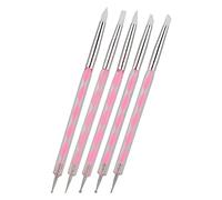 Cryfokt Nail Art Dotting Pen Set Exquisite Dual Ended Nail Painting Pen for DIY Art for Professional and Family Use 5pcs (Roseate)
