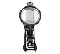 Cryfokt Nail Clipper Heavy Duty with Removable Magnifying Glass for Seniors, Alloy Easy to Use for Elderly (Black)