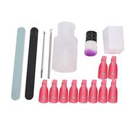 Cryfokt Nail File Set Professional Nail Art Dust Brush & Soak Off Clip for Home and Salon Use - 10pcs Plastic & Alloy