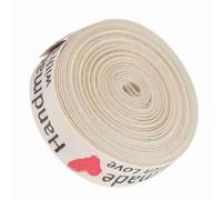 Cryfokt Natural Cotton Hand Made Fonts Ribbon 1.5cm for Gift Packaging, Ideal for Crafting and DIY Projects, Perfect for Wedding or Party Decorations (Handmade Hearts)