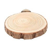Cryfokt Natural Wooden Round Perch Platform for Birds Biting and Playing, Easy to Install Stand for Cage Birds, Suitable for Owners, Log Wood Material (6-8)