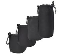 Cryfokt Neoprene Lens Storage Bag 4 Pack S M L XL DSLR Camera Lens Cover 4 Pack Storage Bag Camera Portable Elastic Shock Absorption for Beginners and