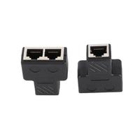Cryfokt Network Distributor, 2pcs RJ45 Splitter 3.5mm Network Splitter, 8 Core Jack Adapter for Internet Card Data Transmission