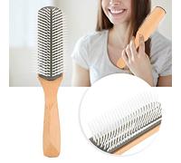 Cryfokt Nine Row Comb with Curved Teeth for Scalp Care | Wood material, seamless design, non-slip handle, suitable for hair styling
