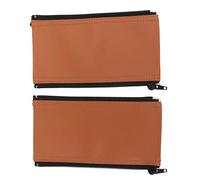 Cryfokt Non-Slip Stroller PU Leather Handlebar Cover Detachable Zipper Design Long Lasting for Baby Stroller, 7.5 X 4.3", Set of 2 (Brown)