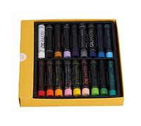 Cryfokt Oil Pastels Heavy Colored Cylindrical Oil Paint Sticks for Art Painting Archival Quality for Artwork Easy Control 36 X Pastels (18 Colors)