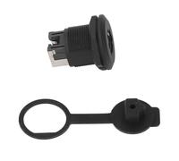 Cryfokt Panel Mount Coupler, IP67 Rated Threaded Locking RJ45 Connector Industrial Ethernet Adapter with Brass Conductor PA66 Housing for Factory Automation Outdoor Telecommunications