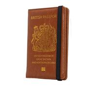 Cryfokt Passport Wallet, Soft Leather Leather -Closure in Great Britain Passport Card Holder Brown for The Shop
