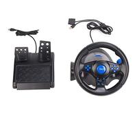 Cryfokt PC Gaming Racing Wheel Dual Vibration 180 Degree Rotation 3 in 1 Game Racing Wheel with Pedals for PC, USB Powered ABS Material