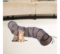 Cryfokt Pet Cat Toy S-Shape Tunnel Brown with Holes for Playing and