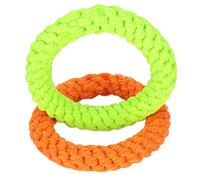 Cryfokt Pet Cotton Rope Loop, Durable Dog Chew Toy for Gums and Redirecting Behavior, 2pcs for Aggressive Dogs, 18cm Diameter