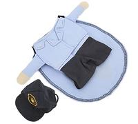 Cryfokt Pet Mail Carrier Costume Funny Soft Clothes for Small Dogs Cats with Cap for Parties, Funny Dog Hoodie Coat, Polyester Material (M)