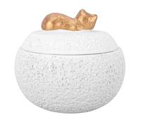 Cryfokt Pet Memorial Urn with Cat Statue Timeless Concrete Design for Ashes