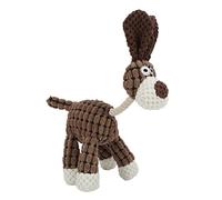 Cryfokt Pet Squeaky Toy Interactive and Durable for Dogs Plush Teeth Cleaning Toy for Small Medium Large Dogs (Brown)