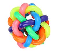 Cryfokt Pet Vocal Toys Soft Rubber Bell Ball Toy for Dogs and Cats Interactive Chew Toy 3in 1pc Colorful Durable (Medium 7.5cm)