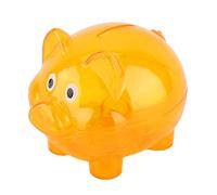 Cryfokt Pig Bank Idle Coins Beautiful Furniture Ornaments Transparent Plastic Durable for Home (Small Orange)