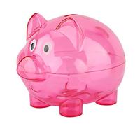 Cryfokt Pig Bank Idle Coins Beautiful Furniture Ornaments Transparent Plastic Durable for Home (Small rose red)
