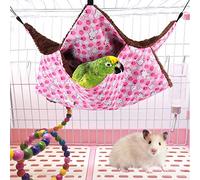 Cryfokt Pink Rabbit Pet Hammock, Soft Double Layer Hanging Bed for Squirrel and Small Pets, Cozy Sleeping Bag in Size S and L, Made of Polyester Peach Skin (Small Size)