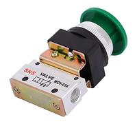 Cryfokt Pneumatic Mechanical Valve Durable and Lightweight 2 Position 3 Way G1/8 Push Button Switch for Mechanical Equipment, Textile Equipment Aluminum Alloy