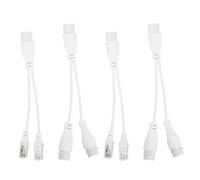 Cryfokt POE Splitter Adapter Cable 2 Set for CCTV Video Transmission Rainproof 1 to 2 IP Cameras ABS Plastic