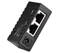 Cryfokt POE Splitter, Power Over Ethernet Injector Adapter for IP Camera, Wireless Access Point, IP Phones, EN15GF, Gigabit Network Speed Up to 100Mbps, 48V 15W, Easy to Plug and Use (Black)
