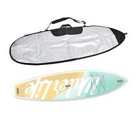 Cryfokt Polyester Surfboard Bag Lightweight Storage Carrier with Zipper for Longboard Shortboard, Silver Black 77.6x25.6in (6.0)