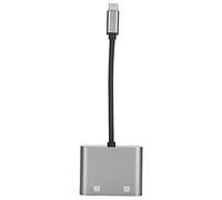 Cryfokt Portable 2-in-1 Type-C to HD Multimedia Interface VGA Adapter Docking Station for Tablet PC Grey Aluminum