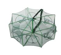 Cryfokt Portable Folded Fishing Net Strong Durable Automatic Trap Cage for Crab Fish Shrimp 76 X 26cm Stainless Steel Nylon