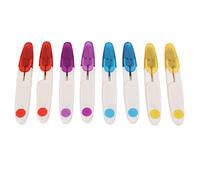 Cryfokt Portable Thread Cutter Safety Cover Wide Application Mini Scissors, 8 Pcs Durable Spring Action Sewing Snips for Fishing Line Fabric, Light Small Craft Scissors