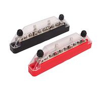 Cryfokt Power Distribution Block, 6 X M6 Studs 4 X M4 Screws, 150A 48V DC Power Distribution Block with Cover, Bus Bar Terminal Block for Car RV Boat Marine Solar System (4PCS M6 Studs, 6PCS M4