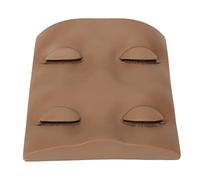Cryfokt Practice Mannequin Head Lifelike Eyelash Training Model for Novices and Makeup Artists 11x10.5x3cm (Brown)