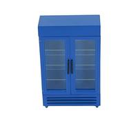 Cryfokt Precise Dollhouse Miniature Wood Fridge Exquisite Simulation Dollhouse Refrigerator for 1:12, Portable for Toy Living Room or Kitchen, Birch Wood 7.1 X 4.3 X 2.0in (Blue)