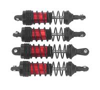 Cryfokt Precise RC Car Durable High Elasticity for LC Racing 1/14 1/16 Aluminum Alloy Strong Front Rear Shock Damper Applicable Scene: RC Car (Red)