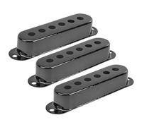 Cryfokt Professional Brass Single-Coil Pickup Cover Trio for Upgrading ST SQ Electric Guitars 48mm/50mm/52mm (Black)