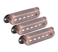 Cryfokt Professional Brass Single-Coil Pickup Cover Trio for Upgrading ST SQ Electric Guitars 48mm/50mm/52mm (Red Copper Color)