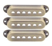 Cryfokt Professional Brass Single-Coil Pickup Cover Trio for Upgrading ST SQ Electric Guitars 48mm/50mm/52mm (Bronze)