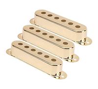 Cryfokt Professional Brass Single-Coil Pickup Cover Trio for Upgrading ST SQ Electric Guitars 48mm/50mm/52mm (Gold)
