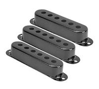 Cryfokt Professional Brass Single-Coil Pickup Cover Trio for Upgrading ST SQ Electric Guitars 48mm/50mm/52mm (Black)