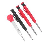 Cryfokt Professional Solid Carpenter Pencil Set with Refills for Woodworking and Leather Craft 5 Pieces