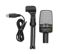 Cryfokt Professional Studio Microphone with Desktop Tripod and Volume Control for Podcasting Recording Black 1 Unit (Black)
