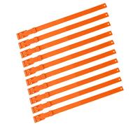 Cryfokt PU Adjustable Goat Collar 10 Pack, 23 Inch Livestock Collar for Farm Animals with Color Coding Identification Durable Sheep Cow Horse for Herd Management, Veterinary (Orange)