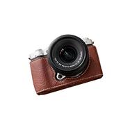 Cryfokt PU Leather Camera Half Case Shockproof Protective Case for FUJIFILM X-M5 with Shoulder Strap Photography Enthusiasts (Brown)