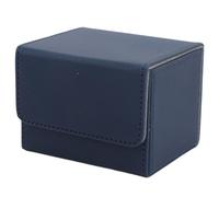 Cryfokt PU Leather Card Deck Box with Magnetic Closure, Elegant Card Storage Box/Cover for Tarot/Playing, Room Decoration (Blue)