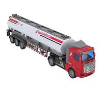 Cryfokt Pull Back Truck Model Durable Wheels Educational Toy for Kids Construction Vehicle 1/48 Scale ABS Material (Flat Head Pull Back Oil Tanker)