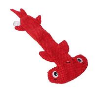 Cryfokt Puppy Teeth Cleaning Interactive Plush Dog Toy Stuffing Free for Small Medium Large Dogs, Teeth-cleaning Feature, Relieves Boredom, Suitable for Alone Pets, 16cm/6.3in (Red)