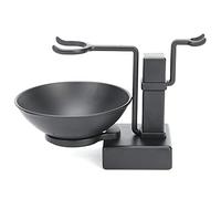 Cryfokt Quality Stainless Steel Shaving Barber Straight Blade Barber Straight Blade Razor Brush Holder Soap Bowl Set Black for Men Bathroom