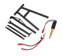 Cryfokt RC Engine Crane Hanger Electric Model Car Crane Jack High Performance for 1/8 1/10 Scale Remote Control Vehicles Aluminum Alloy 5 Accessories (Black)
