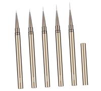 Cryfokt Reliable Nail Art Liner Brushes Stable Performance for Beautiful Outlines on Fingertips for Women and Girls Metal (5Pcs)