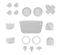 Cryfokt Replacement Button Set, Personalized ABS Full Buttons Kit for Controller, Durable and Comfortable Design, Compatible with Gamepad (Transparent White)